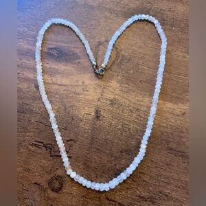 Elegant Shri Lankan Silver/White Moonstone Beaded Necklace